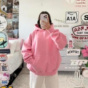 bubblegum pink Abercrombie & Fitch Essential popover hoodie